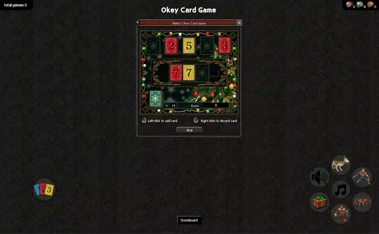 Okey card game clone web app